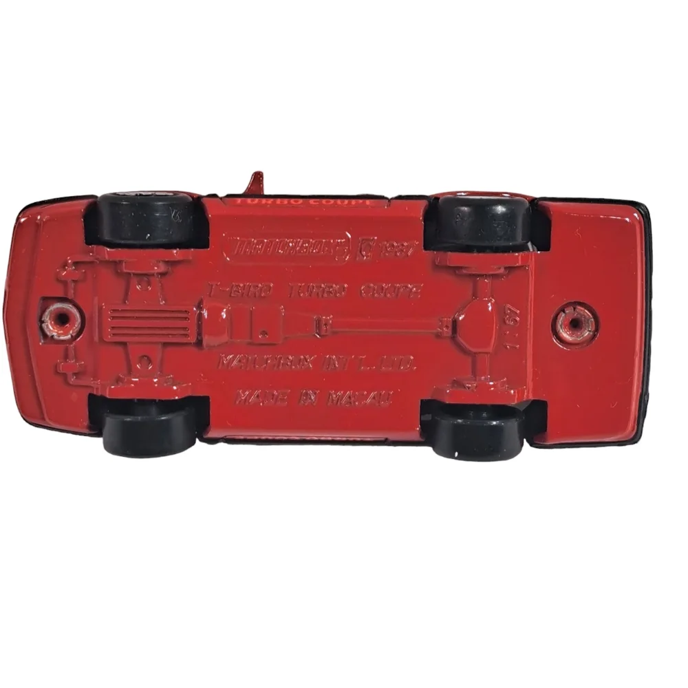 Vintage Matchbox‎ 1987 Red/Grey Ford Thunderbird Turbo Coupe Interior Mac…